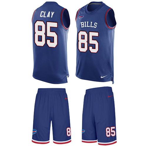 Nike Bills #85 Charles Clay Royal Blue Team Color Men's Stitched NFL Limited Tank Top Suit Jersey - Click Image to Close